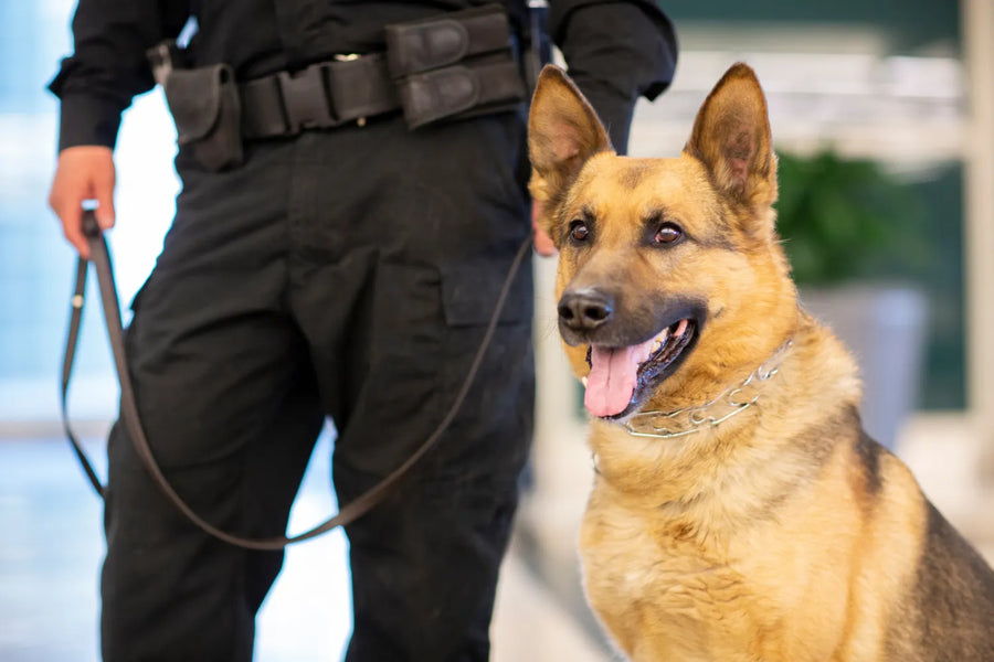 The German Shepherd is among the most recognizable police dog breeds, with roots in Germany as a herding dog.